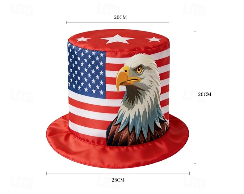 Sombrero de copa con la bandera estadounidense para hombres, mujeres y niños, sombrero patriótico del tío Sam, accesorio de disfraz para el 4 de julio, Día de la Independencia de EE. UU., para 2026 - $12.99 –P2