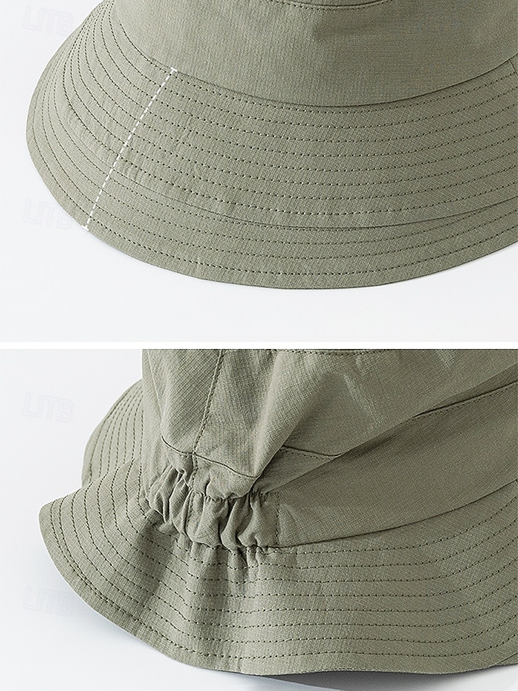 Sombrero de pescador informal de algodón para mujer, sombrero de sol elástico ajustable en varios colores para vacaciones en la playa, uso diario informal, viajes y estilo veraniego al aire libre. 2026 - $14.99 –P11