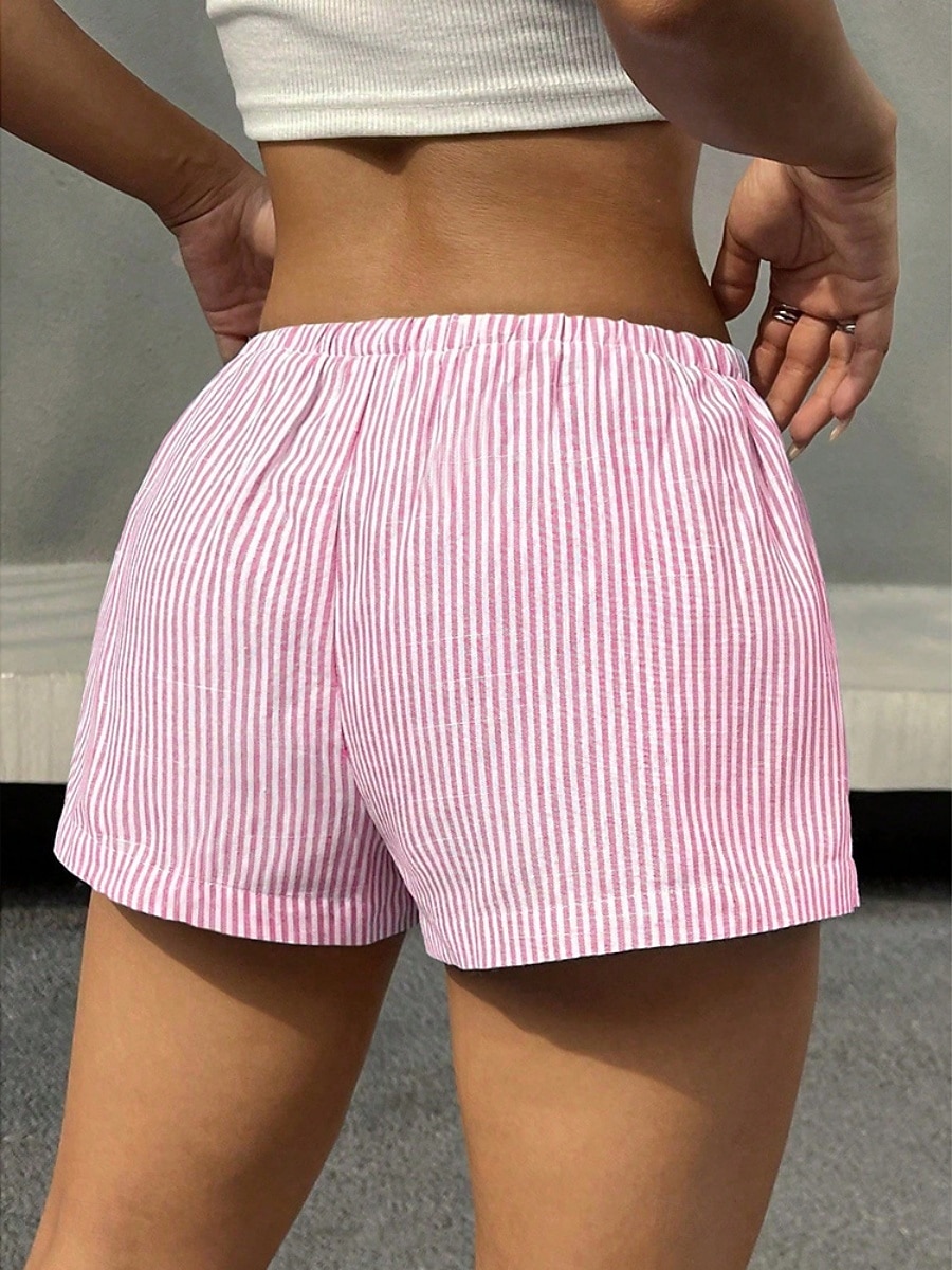 Per donna Chinos Shorts Vacanza Moda Streetwear Corto Vita Alta Semplice A righe Fascia Elastica Comodo Comodità Morbido Micro-elastico Quotidiano All'aperto Streetwear Blu Nero Bianco Rosa Estate del 2026 a $10.99 –P4