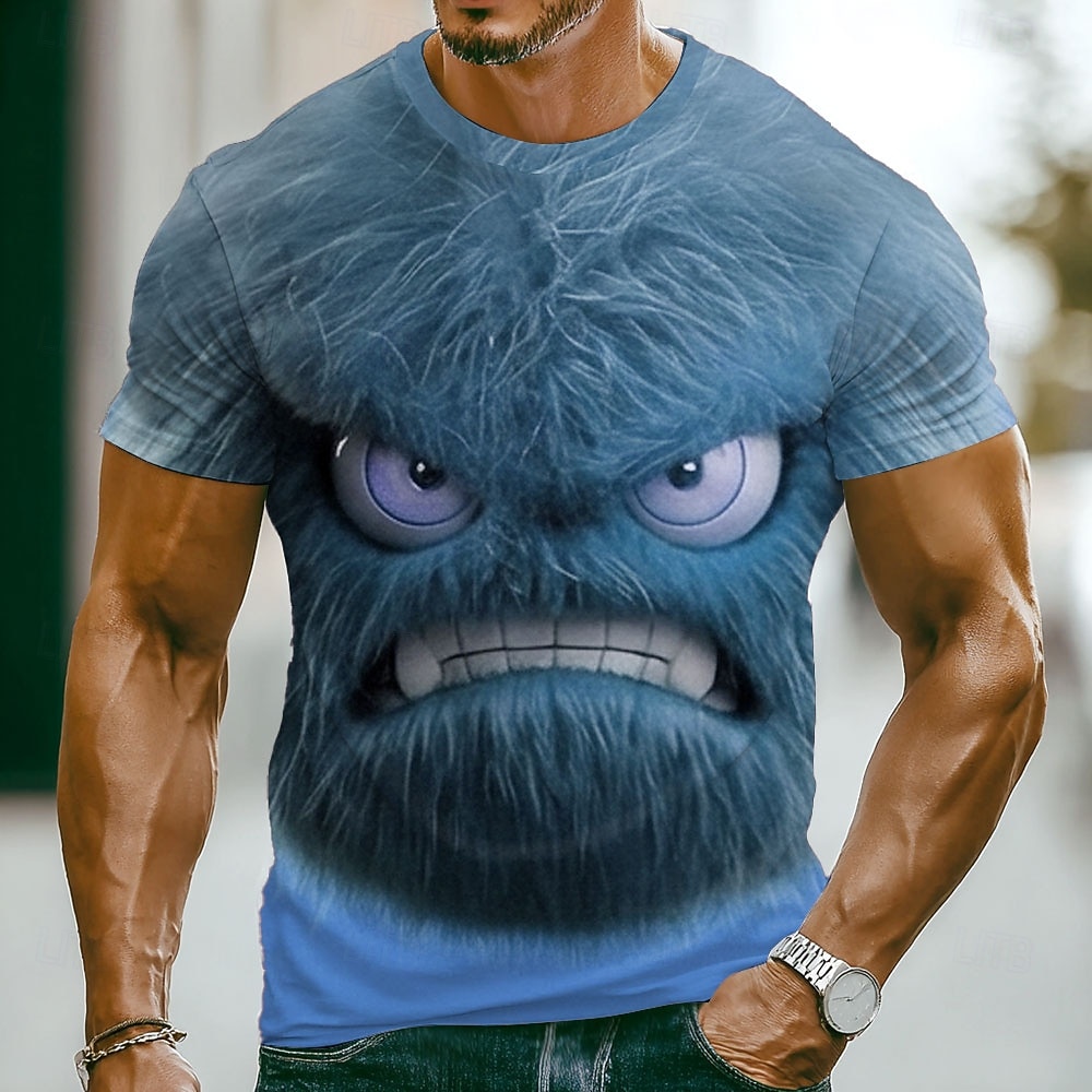 Per uomo Emote divertenti Maglietta Manica Corta maglietta Stampa 3D Girocollo Camicia Moda Esagerato Casuale Quotidiano Streetwear Blu Rosso Viola chiaro Estate Primavera Abbigliamento S M L XL 2XL del 2026 a $18.99 –P4