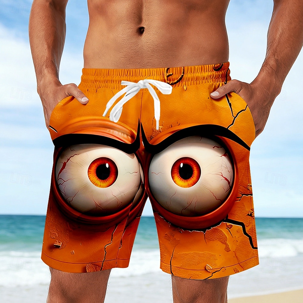 Herr 3D Print 3D-seriefigur Stora ögon Badshorts Baddräkter Badshorts Boardshorts Medium Midja Rolig Strandsemester Sidfickor Mesh foder Elastisk dragsko i midjan Designer Kläder 2026 - $20.99 –P6