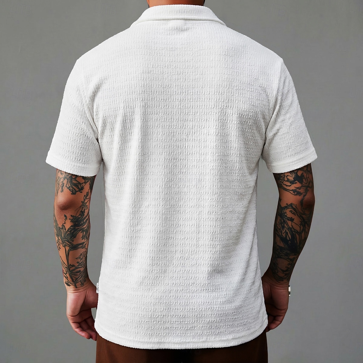 Men's Shirt Texture Button Down Shirt Seersucker Shirt Jacquard Shirt White Short Sleeve Geometric Cuban Collar Casual Daily Jacquard Clothing Apparel Streetwear Casual 2026 - $21.99 –P3