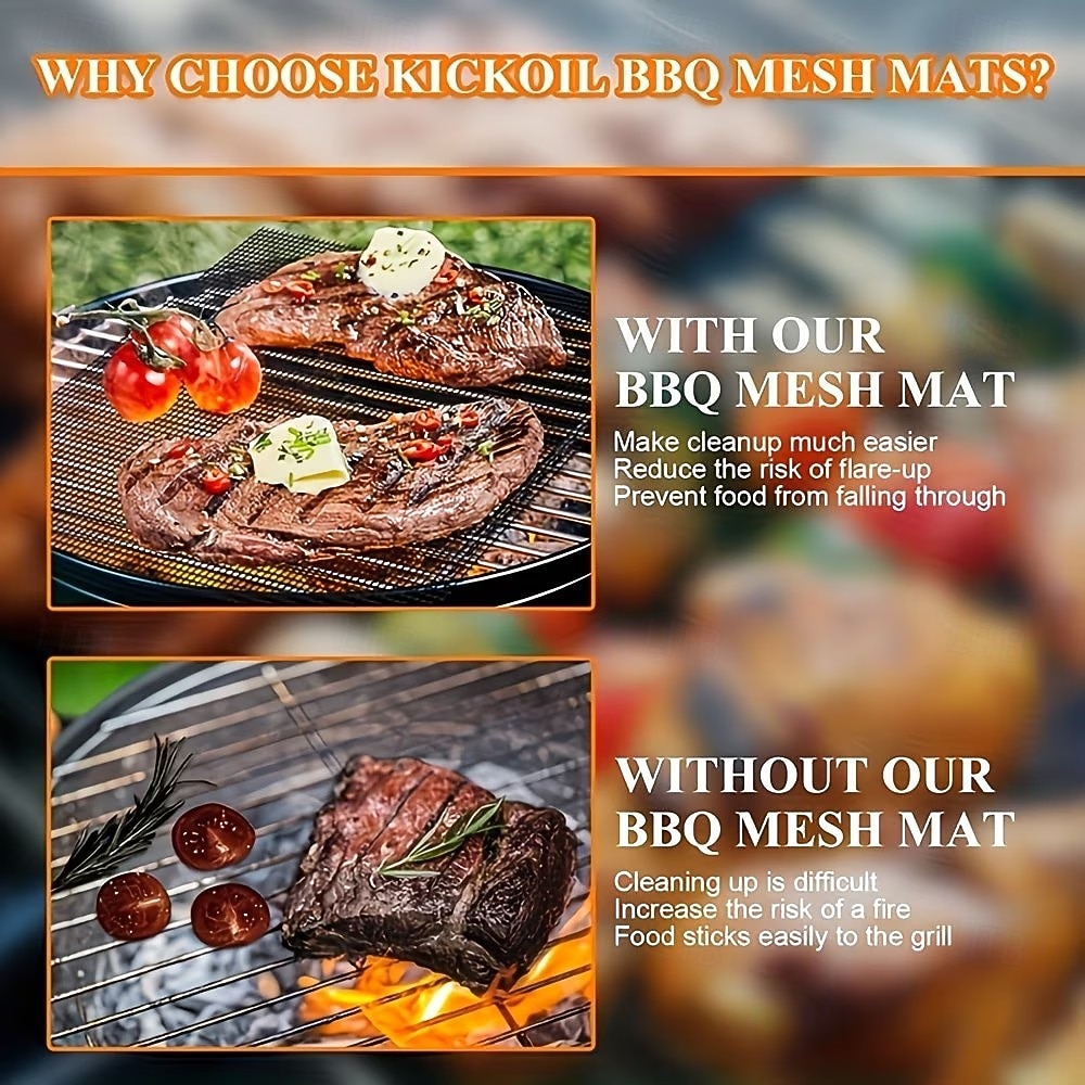 قطعتان أو أربع قطع من حصائر الشواء الشبكية غير اللاصقة، حصائر شواء قابلة لإعادة الاستخدام، مناسبة للشواء في الهواء الطلق، متوافقة مع شوايات الغاز والفحم والكهرباء، لطهي اللحوم والأسماك وشرائح اللحم 2026 - $15.99 –P4