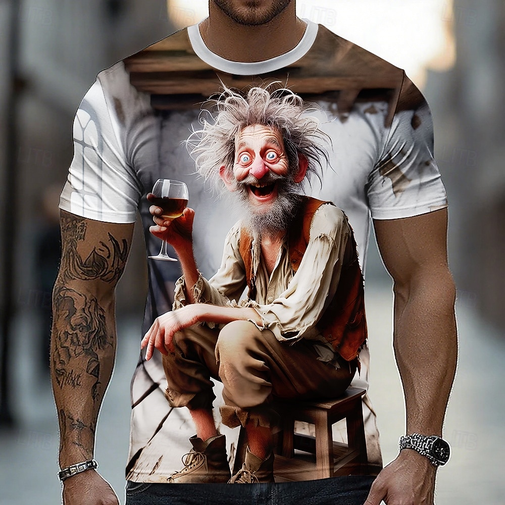 Homens 3D impressão 3D Camiseta Manga Curta Camiseta Impressão 3D Gola Redonda Camisa Exagerado Designer Diário Bandagem Festa Azul Roxo Profundo Branco Verão Primavera Todas as Estações Roupa S M L de 2026 por $19.99 –P6