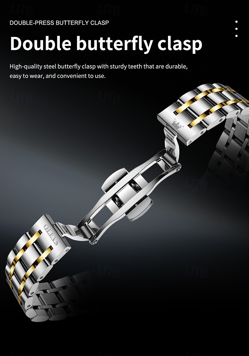 OLEVS Automatic Watch for Men, All Black Stainless Steel Luxury Business Self Winding Wristwatch with Day Date and Luminous Diamonds, Waterproof Analog Dress Watch, Gift for Husband Dad 2026 - $76.99 –P4