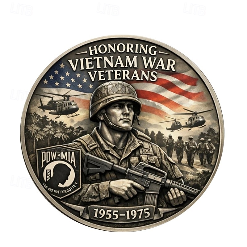Minnesmynt för Vietnamkrigets veteraner 1955-1975, hyllning till krigsfångarkriget, amerikansk militär samlarobjekt, patriotisk medaljgåva till veteran eller samlare 2026 - $19.99 –P2