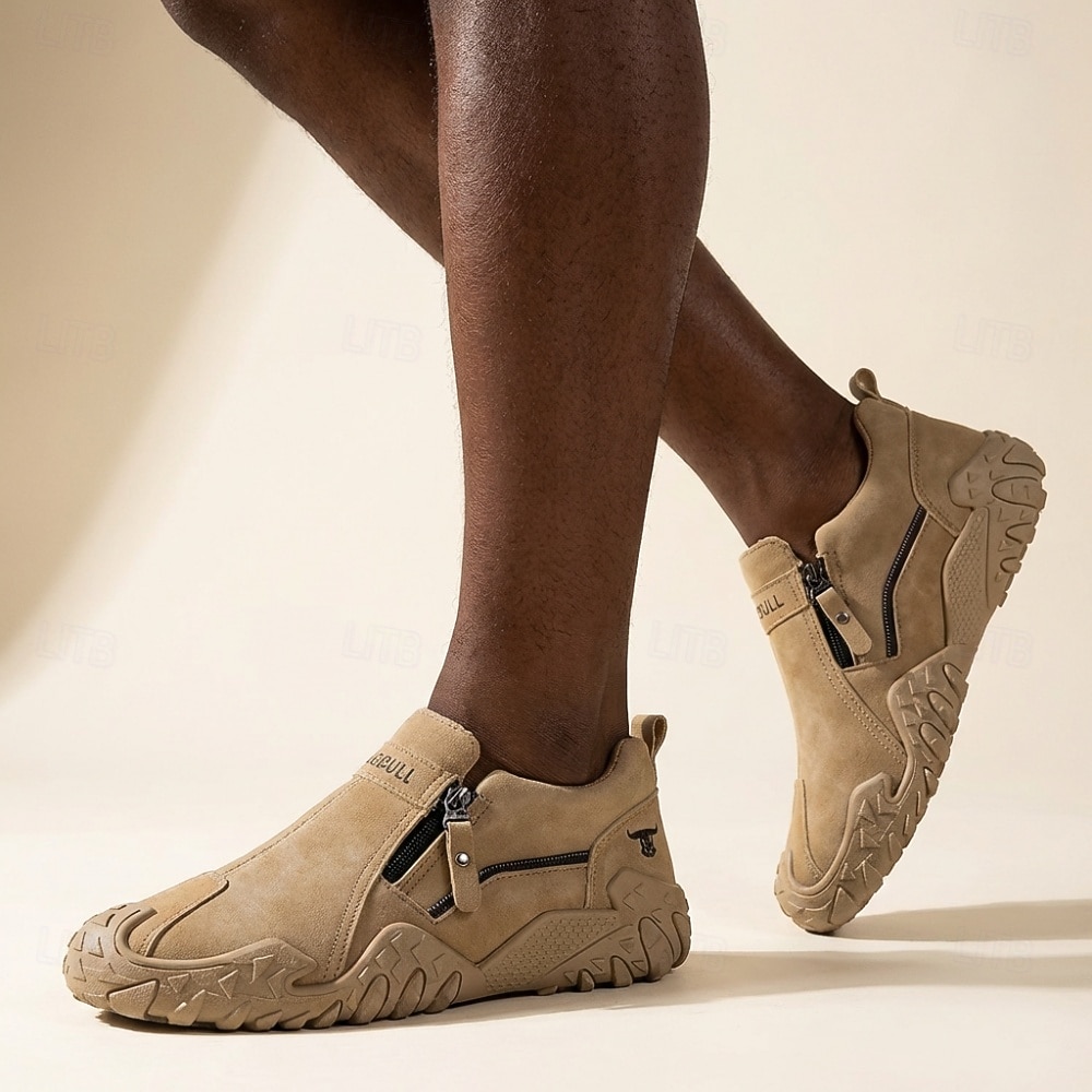 Zapatillas deportivas casuales beige para hombre, sin cordones, transpirables, ligeras y cómodas para caminar, ideales para viajes, senderismo, salidas de fin de semana, uso diario y actividades al aire libre. 2026 - $29.99 –P2