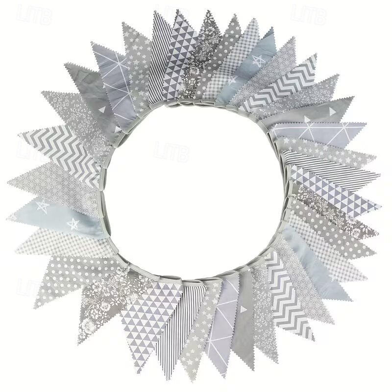 Bandeirinhas de tecido floral estilo campestre de 10m/393,7 polegadas, bandeirinhas de cordão para pendurar em ambientes internos e externos, bandeirinhas de puxar com estampa floral vintage para de 2026 por $24.99 –P10