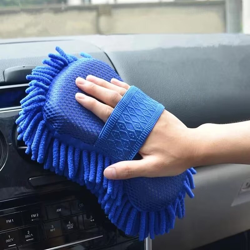 Confezione da 8 guanti in microfibra per autolavaggio - spugna in ciniglia a doppia faccia 2 in 1 con cinturino da polso, tampone assorbente antigraffio per auto, camion e camper, strumento del 2026 a $35.99 –P6