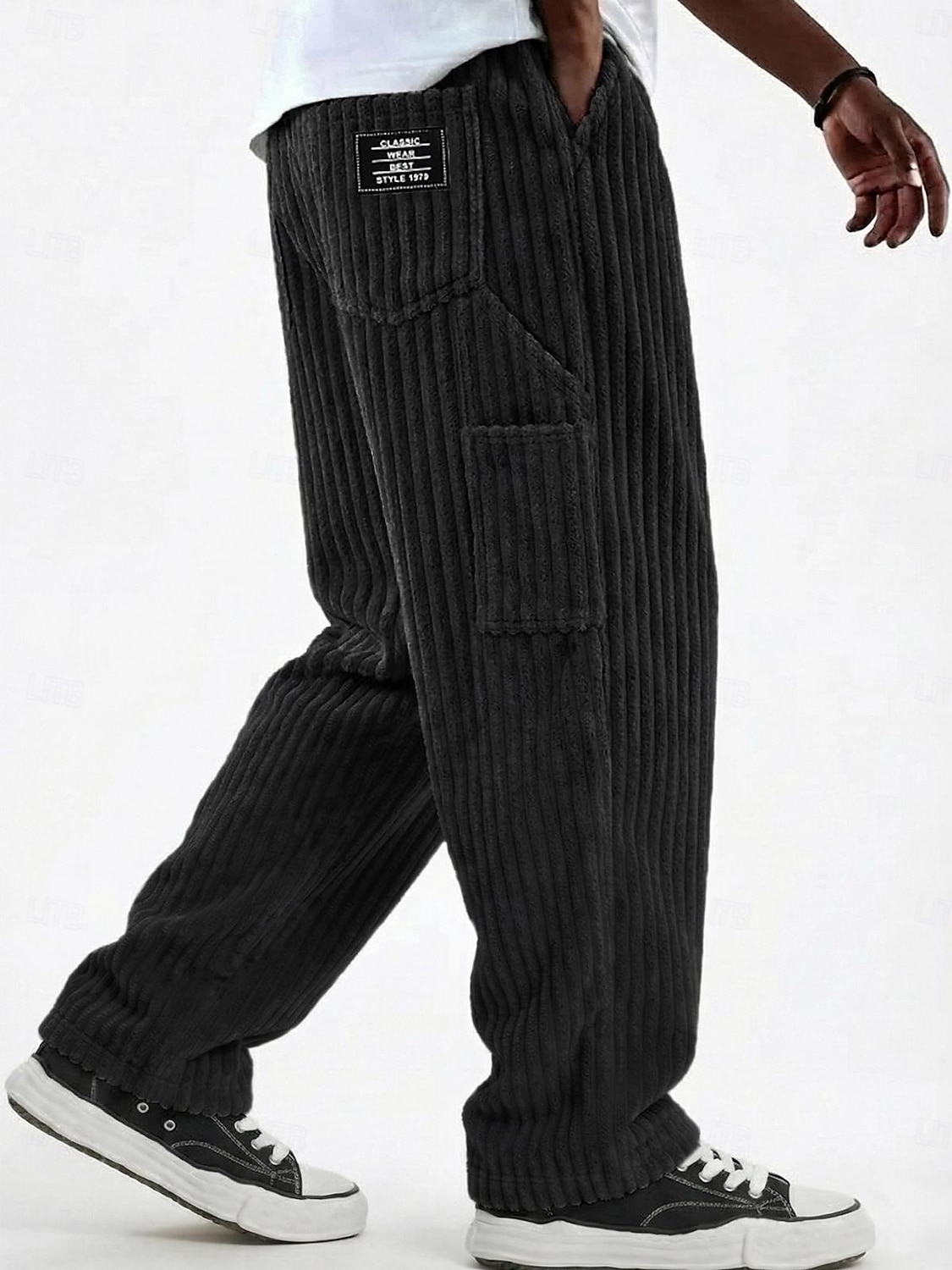 Bărbați Pantaloni Pantaloni Corduroy Pantaloni de iarnă Pantaloni casual Pantaloni largi Cordon Multi Buzunare Culoare solidă Confort Lungime totală Casual Zilnic În aer liber Modă Șic Stradă 2026 - $21.49 –P2