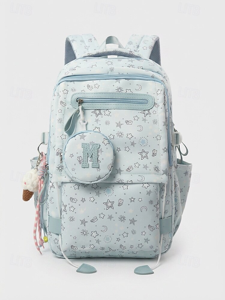 Women's Polyester Backpack, Multi-Color Star Print, Large Capacity, Adjustable Straps, Ideal for Back-to-School, Travel, Outdoor Sports and Everyday Casual Wear 2026 - $34.99 –P2