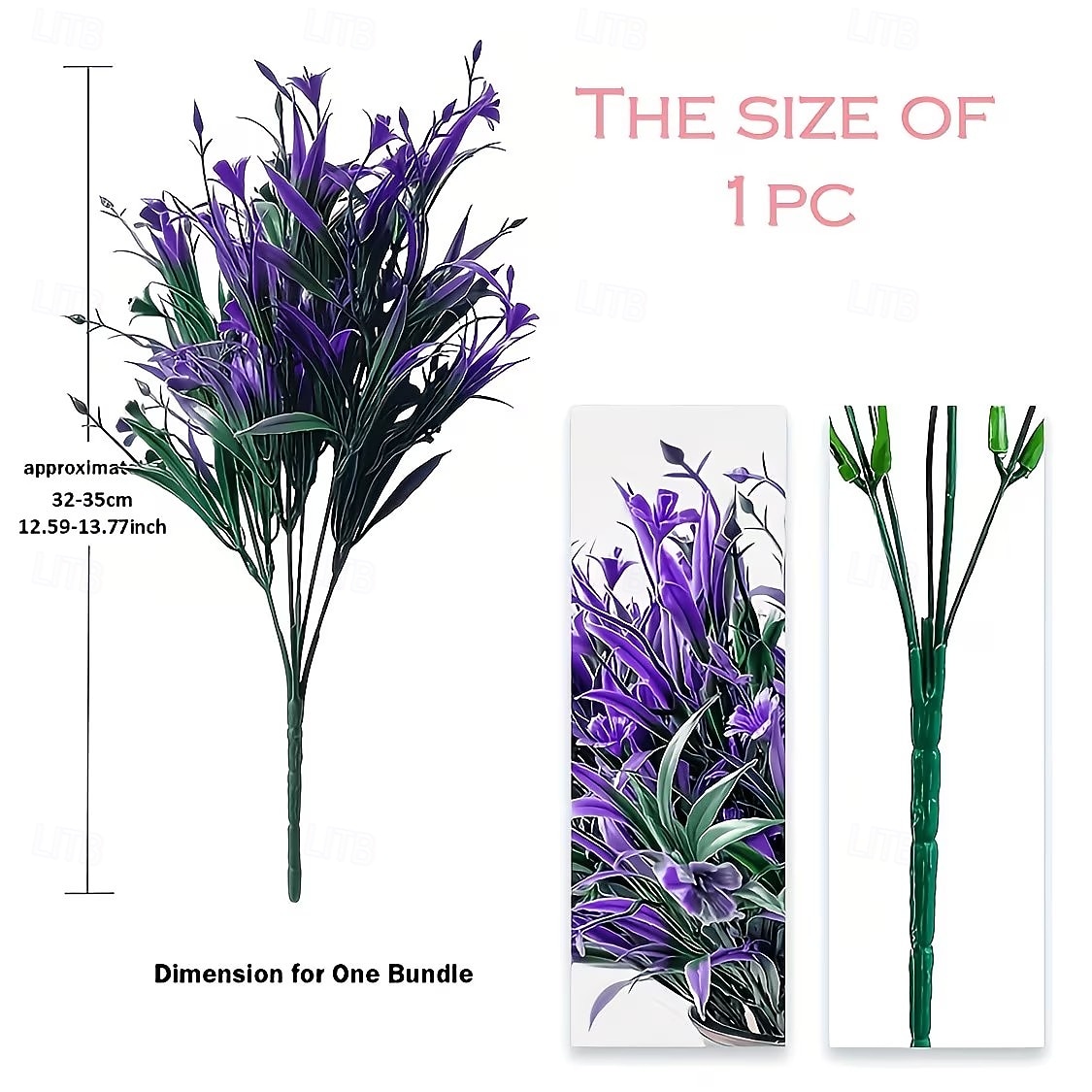 12 bouquet di fiori artificiali viola brillante con protezione UV, piante artificiali realistiche, adatte per decorazioni interne ed esterne, perfette per appendere fioriere e giardini. del 2026 a $23.99 –P2