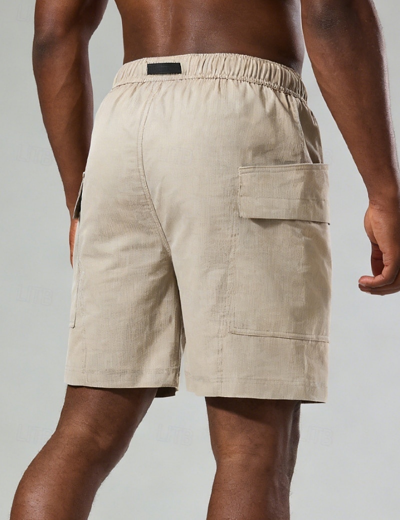 Hombre Pantalón Corto Cargo Pantalón corto Pantalones cortos casuales Pantalón corto deportivo Bolsillo Cintura elástica Puro Plano Comodidad Secado rápido Longitud de la rodilla Exterior Gimnasia 2026 - $26.99 –P3