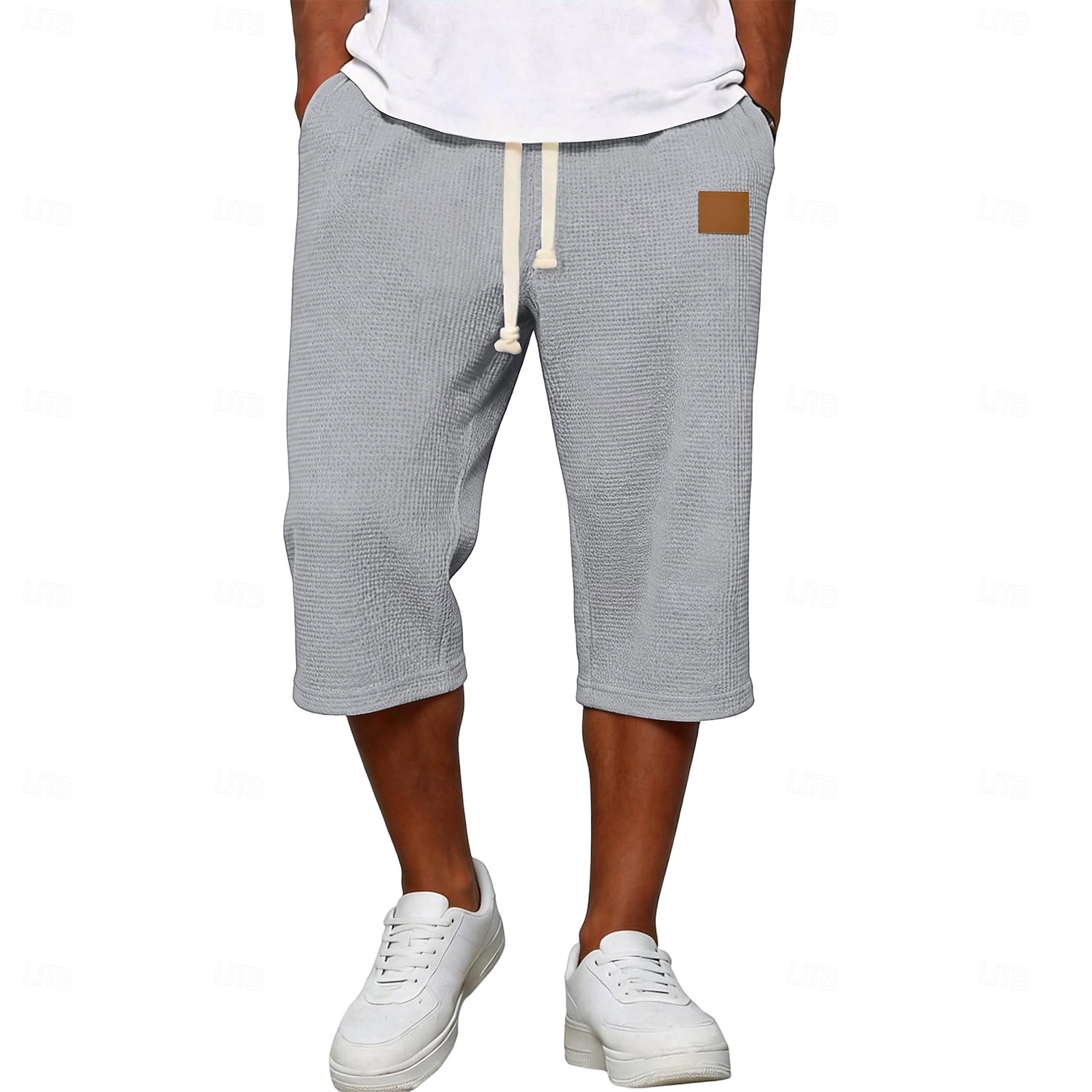 Bărbați Pantaloni scurți Waffle Pantaloni Capri Pantaloni Scurți Pantaloni scurți casual Buzunar Talie elastică Simplu Confort Respirabil Lungime gambă Casual În aer liber Plajă Vacanță Modă Negru Alb 2026 - $21.99 –P7