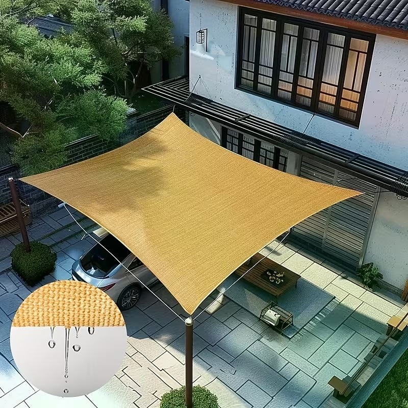 högdensitets andningsbart solskyddsnät - beige, finns i flera storlekar, lämplig för uteplatser, picknickar, carportar och trädgårdsskuggning / färgat andningsbart solskyddsnät för balkonger 2026 - $17.99 –P3