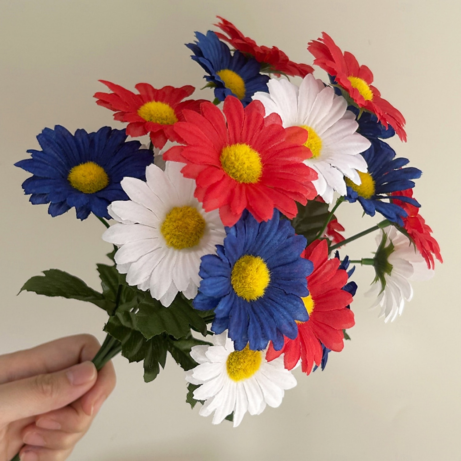 3Pcs 250th Anniversary Artificial Chrysanthemums & Rose Flowers, Reusable Plastic Flowers for American Independence Day Decorations, 4th of July Party Decor, Home & Garden Centerpieces 2026 - $20.99 –P9