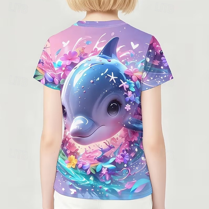 Girls' 3D Graphic Animal Cartoon T shirt Tee Short Sleeve 3D Print Summer Spring Active Cute Kids 5-12 Years Casual Daily School Regular Fit 2026 - $13.49 –P2