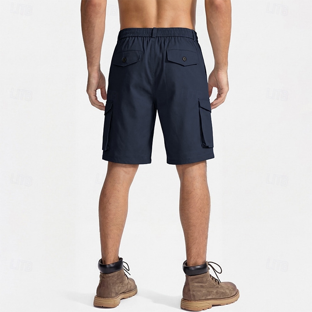 Men's Tactical Cargo Cargo Shorts Shorts Casual Shorts Drawstring Pocket Elastic Waist Plain Comfort Breathable Knee Length Casual Outdoor Beach Vacation Fashion Black Navy Blue Inelastic 2026 - $35.99 –P6