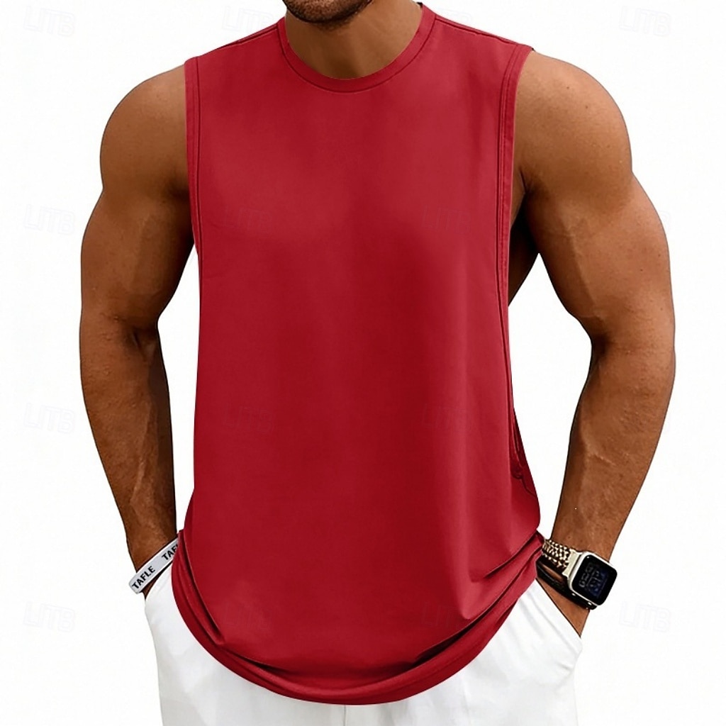 Hombre Camiseta sin mangas Chaleco Camisetas Interiores Camisa sin mangas Sin Mangas Escote Redondo Verano Primavera Plano Moda Deportivo Clásico Puro Casual Gimnasia Calle Negro Blanco Rosa Camiseta 2026 - $13.49 –P15
