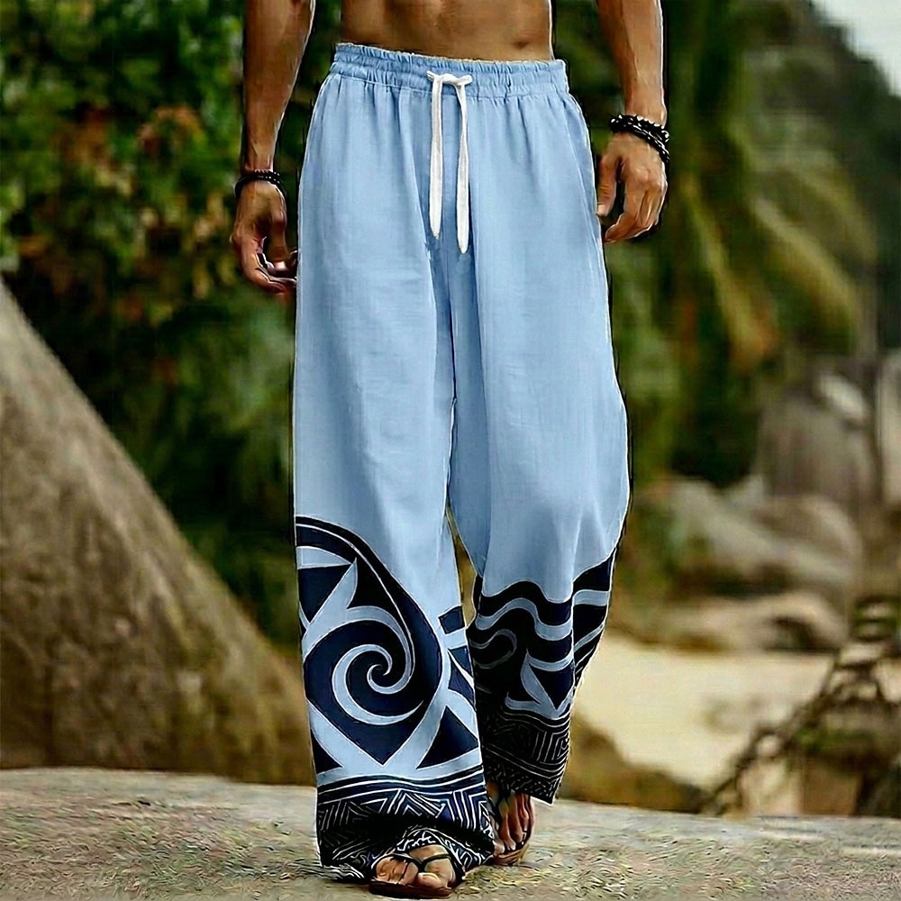 Homme Géométrique Ethnique Art abstrait Pantalons Pantalon décontracté Pantalons Amples Taille Moyenne Boho Vintage Rétro Maison Extérieur Vacances Taille élastique avec cordon de serrage Pantalon en de 2026 ? $16.99 –P4