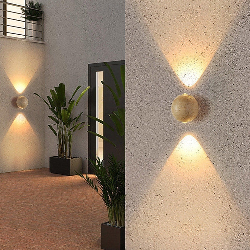Durable Yellow Travertine Wall Mount Reading Light for Bed Pull Chain Wall Lamp Minimalist Round Wall Sconce Surface Mount LED Wall Lighting for Bedroom Bedside Lamps 110-240V 2026 - $167.99 –P1