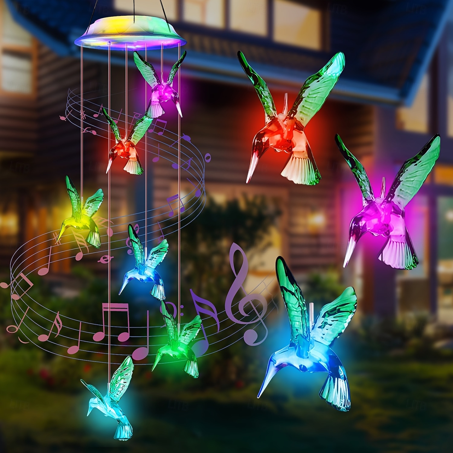 colibri &Carillon lumineux solaire papillon étanche pour extérieur, lot de 2, idéal pour le jardin, la terrasse, le balcon, la cour, la villa, la décoration estivale et les anniversaires. Parfait pour de 2026 ? $30.99 –P1