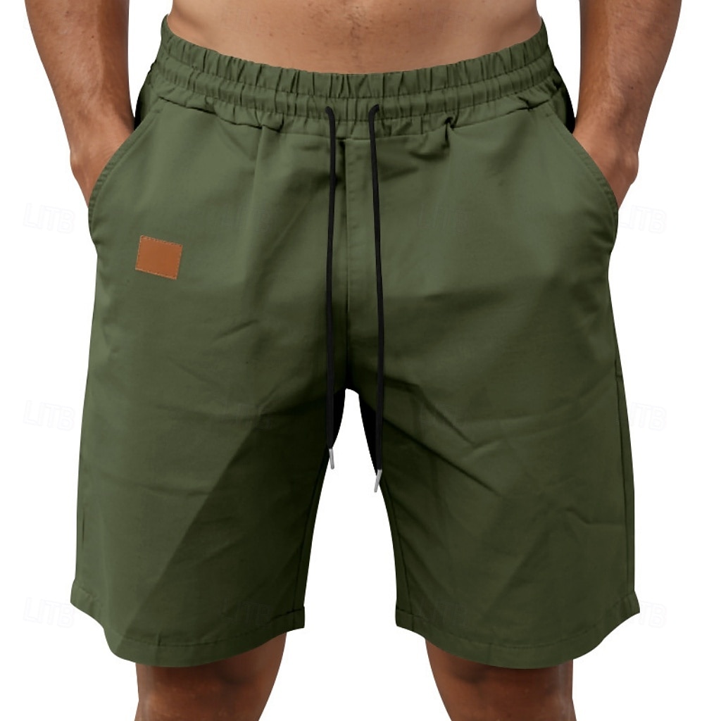 Voor heren Korte broek Casual korte broek Atletische korte broek Zak Elastische taille Effen Comfort Sneldrogend Knielengte Buiten Vakantie Modieus Streetwear blauw Zwart Inelastisch 2026 - $17.99 –P14