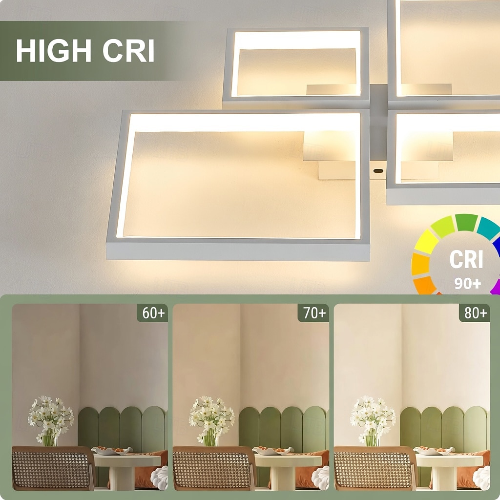 Moderne dimbare led-plafondlamp met afstandsbediening, 4 lichtpunten, aluminium armatuur voor binnenverlichting in woonkamer, slaapkamer, eetkamer, kantoor en keuken, 110-240V. 2026 - $136.99 –P4