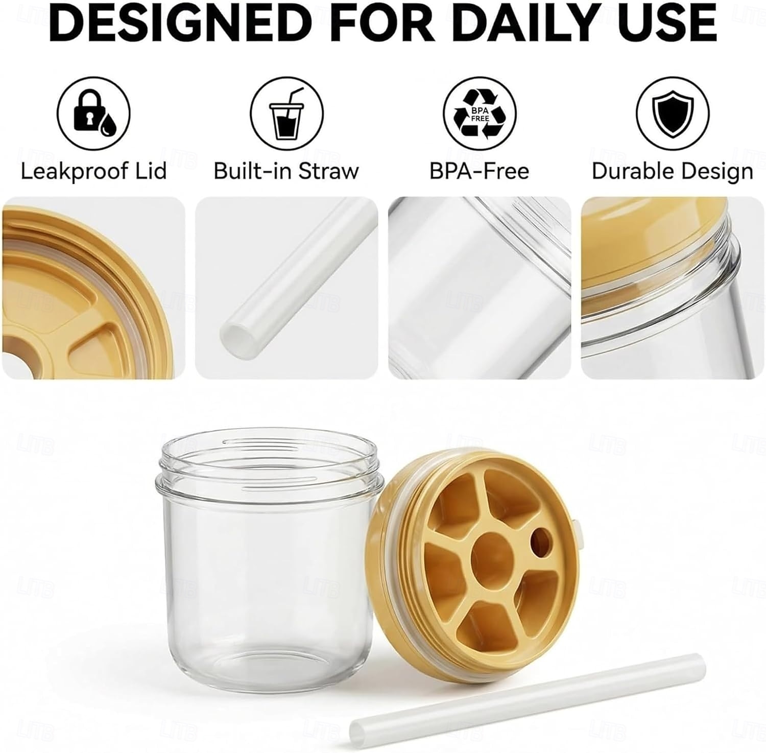 3-in-1 Water Bottle Ice Cube Tray with Straw & Lid, Portable Touch-Free Iceball Kettle, Reusable Storage Bottle, Easy Press to Release Silicone Icing Tray for Gym, Travel, Juice & Coffee 2026 - $10.99 –P12