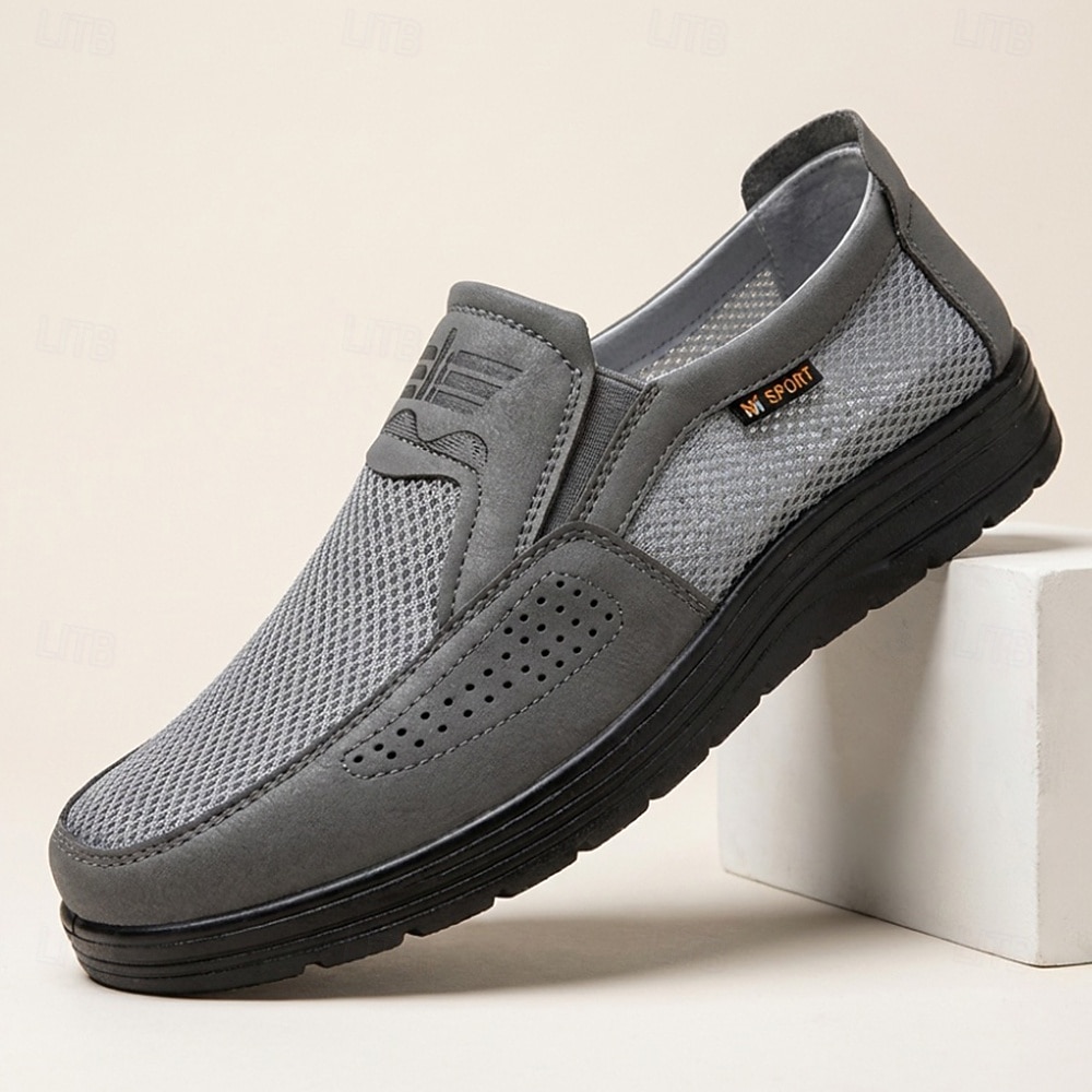 Men's Gray Slip-On Casual Loafers Breathable Lightweight Comfort Walking Shoes for Daily Wear, Travel, Commuting, Office and Smart Casual Style 2026 - $14.84 –P3