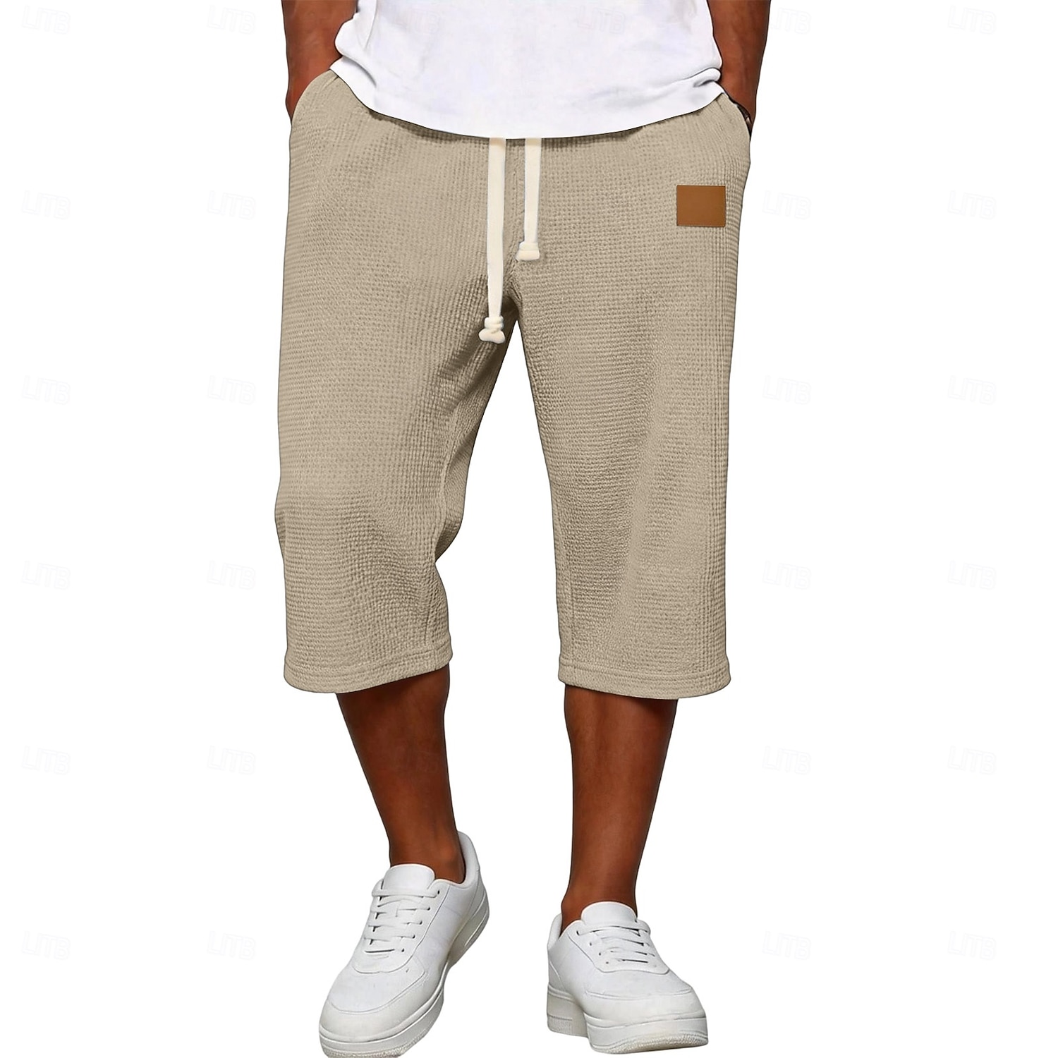 Bărbați Pantaloni scurți Waffle Pantaloni Capri Pantaloni Scurți Pantaloni scurți casual Buzunar Talie elastică Simplu Confort Respirabil Lungime gambă Casual În aer liber Plajă Vacanță Modă Negru Alb 2026 - $21.99 –P6