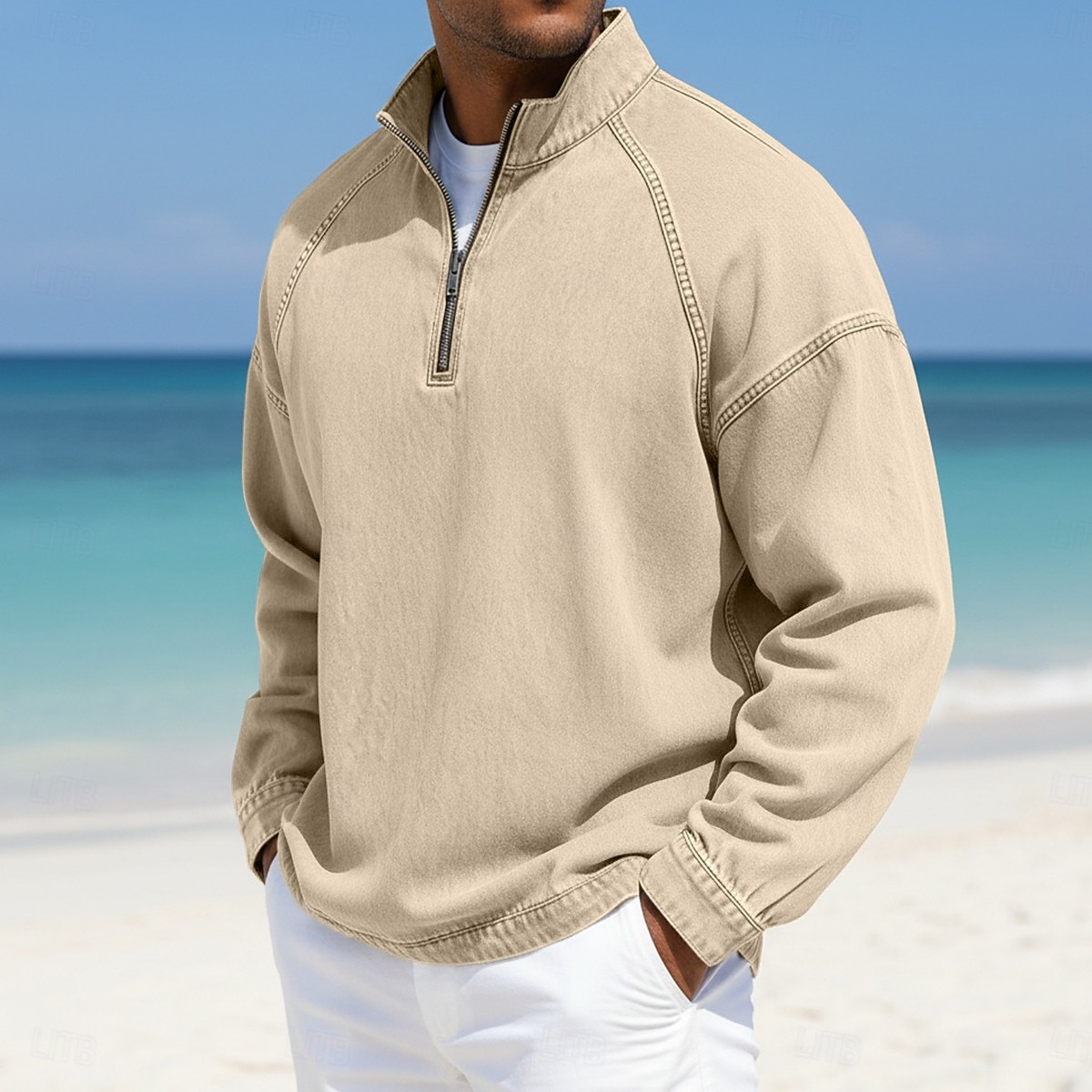 Per uomo Camicia 100% cotone lavaggio acido Maglietta Manica Lunga Collo alla coreana Autunno & Inverno Primavera Autunno Semplice Vintage Streetwear Casual Con zip Tinto in capo Sbiadito Casuale del 2026 a $33.99 –P12