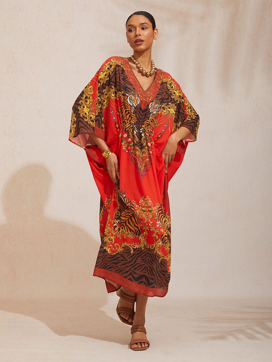 2026年 スカーレットティグレス フラウィーシフォン シャーリングカフタン  コレクション – $113.99 –P3