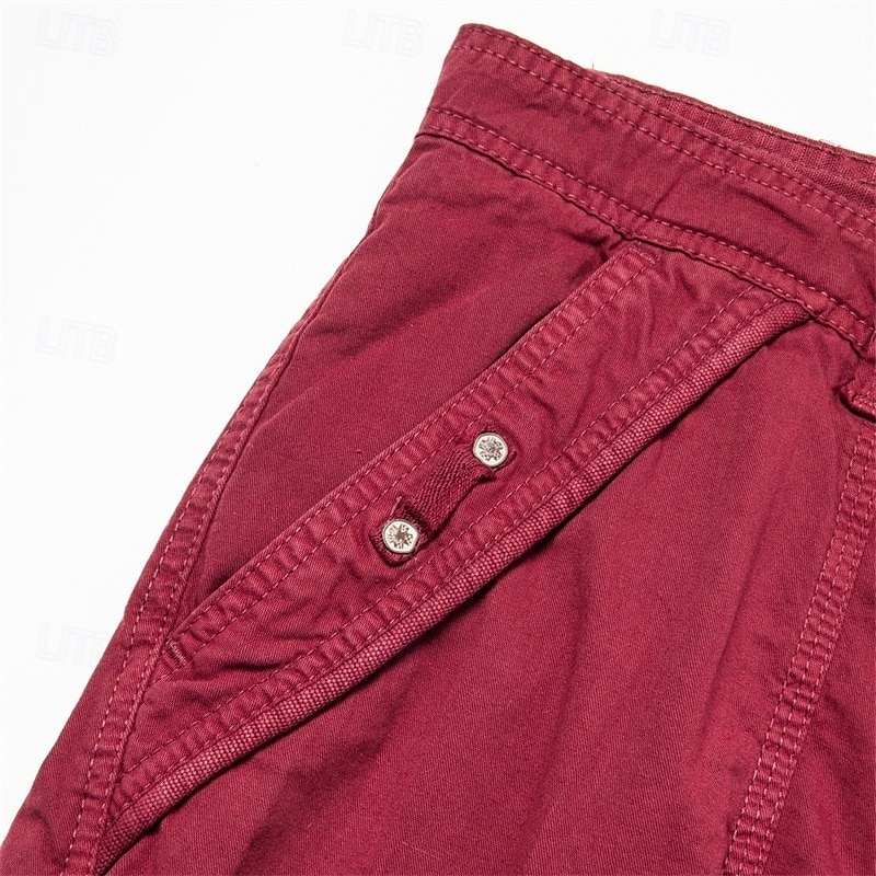 Men's Cargo Shorts Hiking Shorts Leg Drawstring Wearable Elastic Cuff Plain Solid Comfort Knee Length Casual Daily Outdoor Vacation Fashion Navy Blue Red Micro-elastic 2026 - E£2184.01 –P3