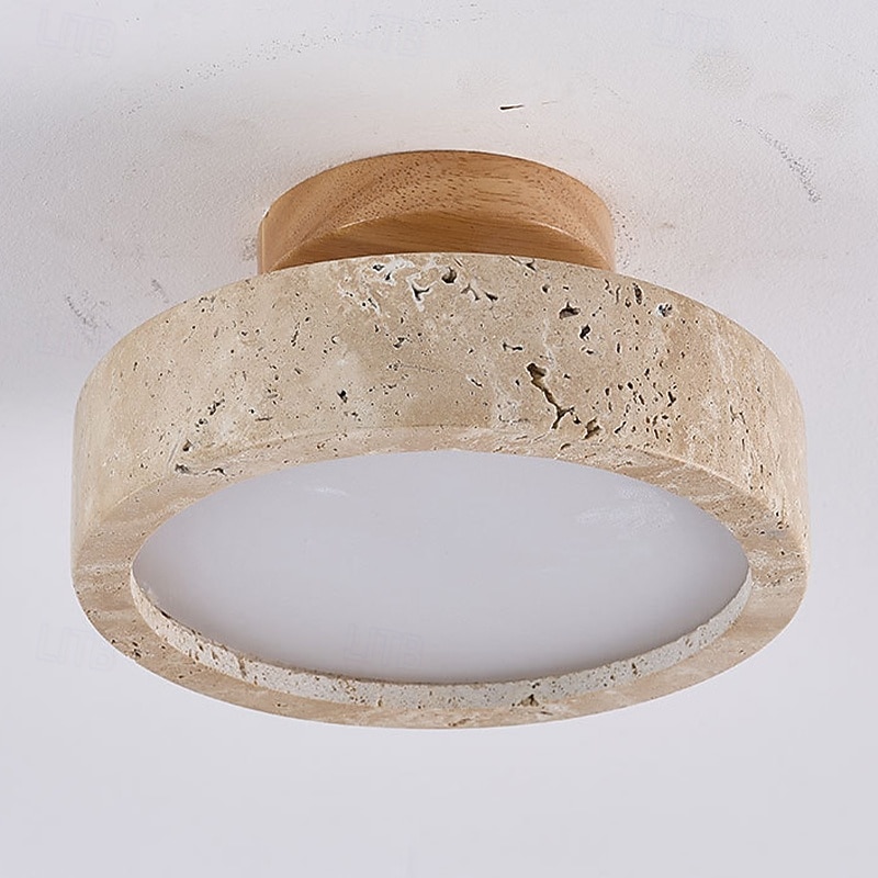 Farmhouse Hallway Ceiling Light Fixture Natural Stone Ceiling Light Mid Century Modern Semi Flush Mount Ceiling Light  LED Close to Ceiling Light for Corridor Porch Bathroom Kitchen 2026 - $140.99 –P3