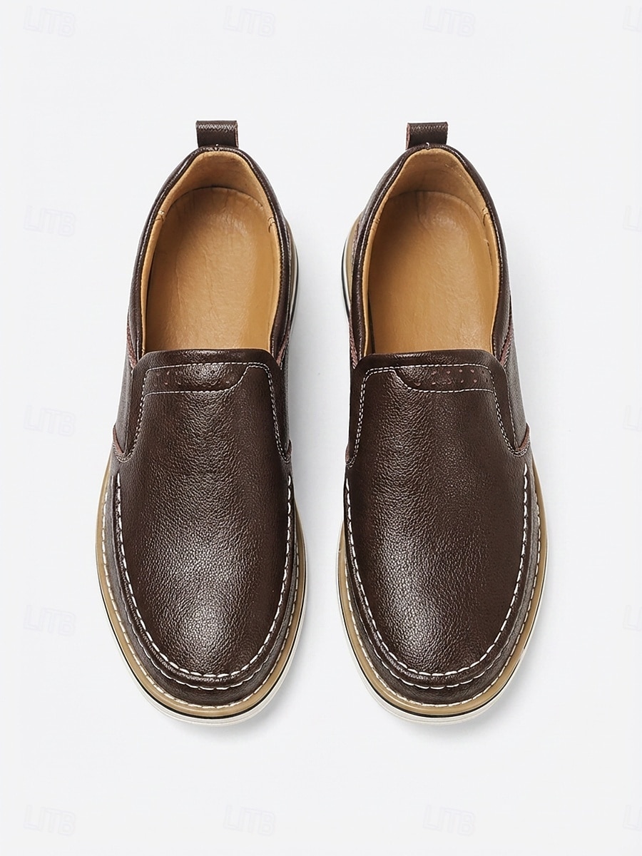 Men's Brown Slip-On Casual Loafers Lightweight Comfort Walking Shoes Soft Smart Casual Footwear for Outdoor Resort, Vacation Travel, Daily Leisure and Relaxed Summer Style 2026 - $54.99 –P3