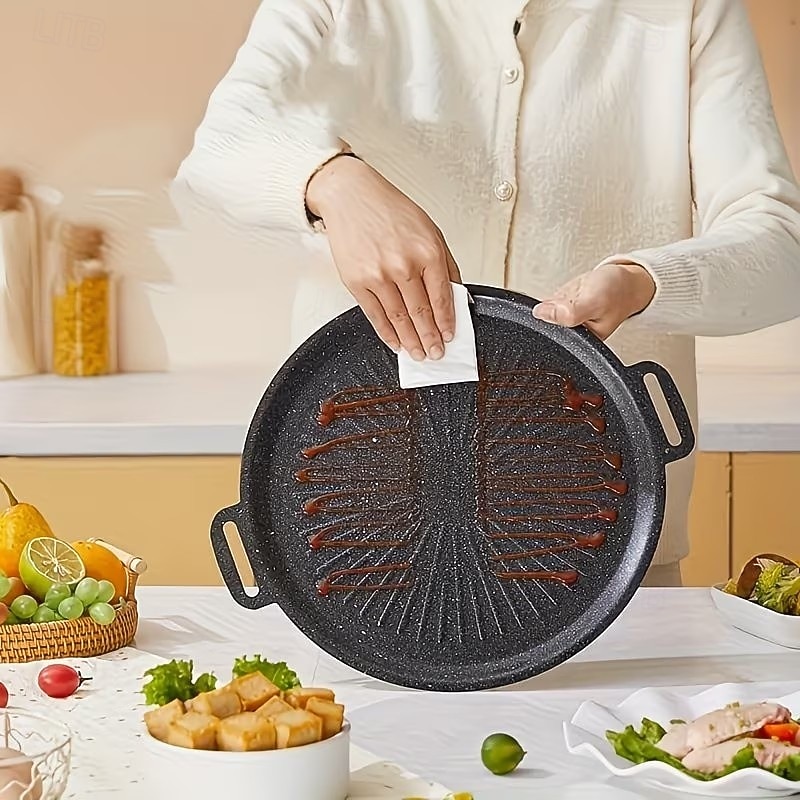 1/2 pezzi padella e casseruola per barbecue resistenti – conduzione uniforme del calore per bistecche e pancake perfetti, superficie in ghisa facile da pulire, manico appendibile, lavabile in del 2026 a $12.99 –P8