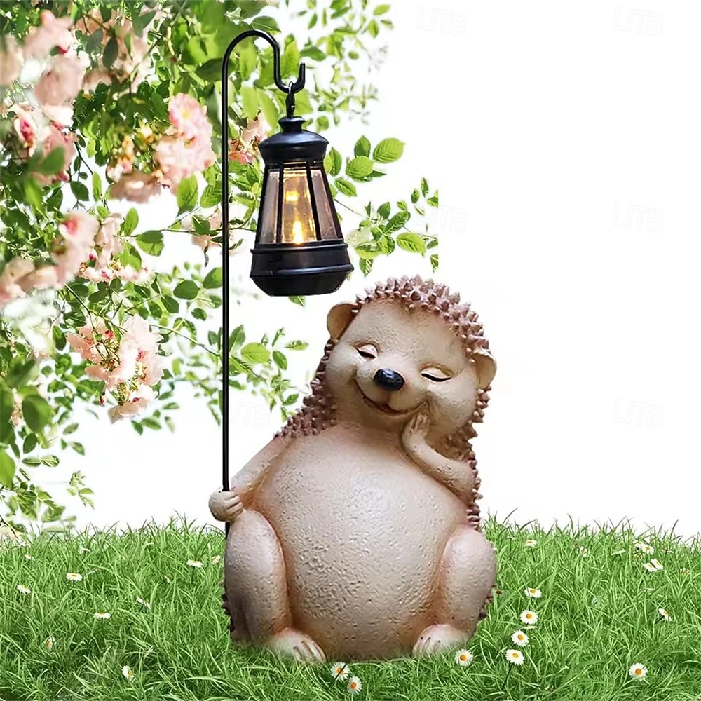 Solcelledrevet pinnsvinlampe til plen, dekorasjonslampe for utendørs gårdsplass, imitert dyreharpiksformet lampe, festivalfestlampe 1 stk. 2026 - $26.99 –P4