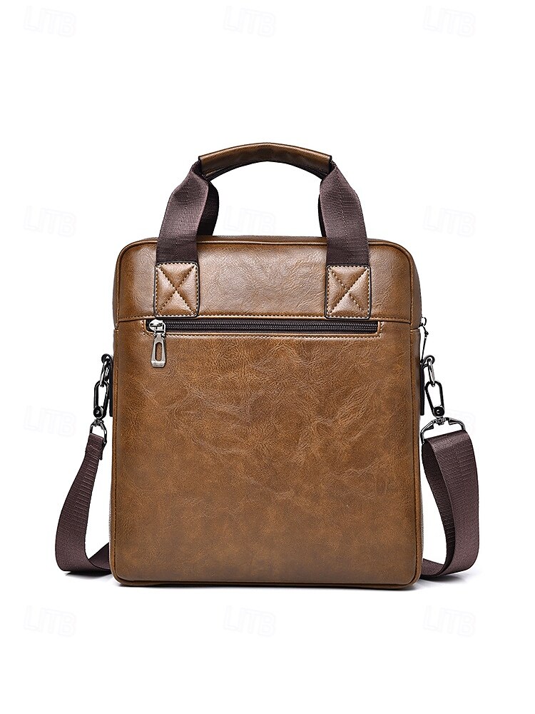 Messenger Bag für Herren aus Kunstleder, geräumige Aktentasche mit mehreren Fächern und verstellbarem Schultergurt, stilvolle Reisetasche für Freizeit und Beruf, geeignet für den täglichen Arbeitsweg und die Arbeit. 2026 - $32.99 –P7