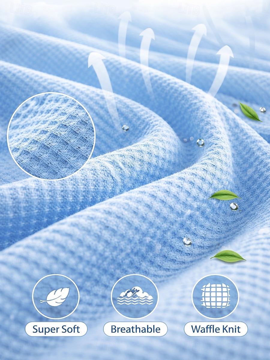 Vrouwen Wafel Tuniek Knopen Effen Kleur Eenvoudig Vintage Stijlvol Klassiek Korte Mouwen Omgeslagen Reguliere Tops Dagelijks Wit Roze Lichtblauw Zomer Lente 2026 - $27.99 –P1