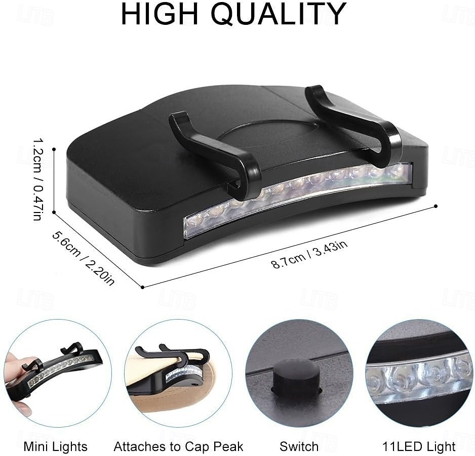 3 Pack Rechargeable Clip on Cap Light, 11 LED 300 Lumens Hat Light for Men, Hands-Free Headlamp for Fishing Camping Hiking Hunting, Portable Lightweight LED Hat Flashlight for Baseball Caps 2026 - $21.99 –P6