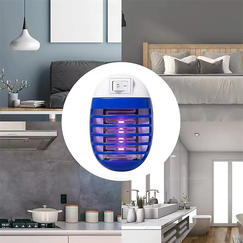 4 stk elektrisk insektfanger til innendørs bruk, plug-in myggdreper med UV-lys, fluefelle for huset, effektiv mot fruktfluer, knott, møll, maur og knott, stillegående &trygt for kjøkkenet, 2026 - $19.99 –P1