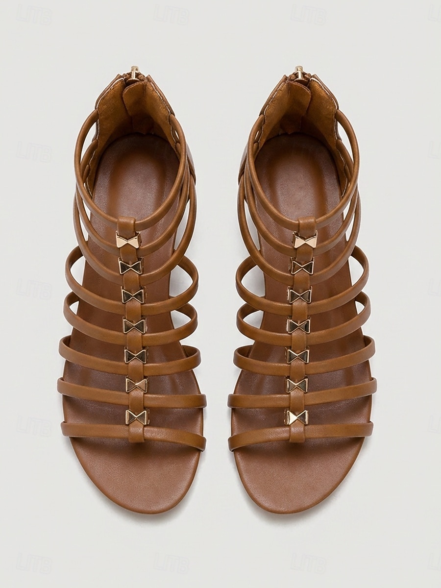 Women's Brown Wedge Gladiator Sandals – Strappy Open Toe Summer Shoes with Cushioned Comfort, Lightweight Fashion Sandals for Travel, Walking, Beach & Everyday Wear 2026 - $42.99 –P2