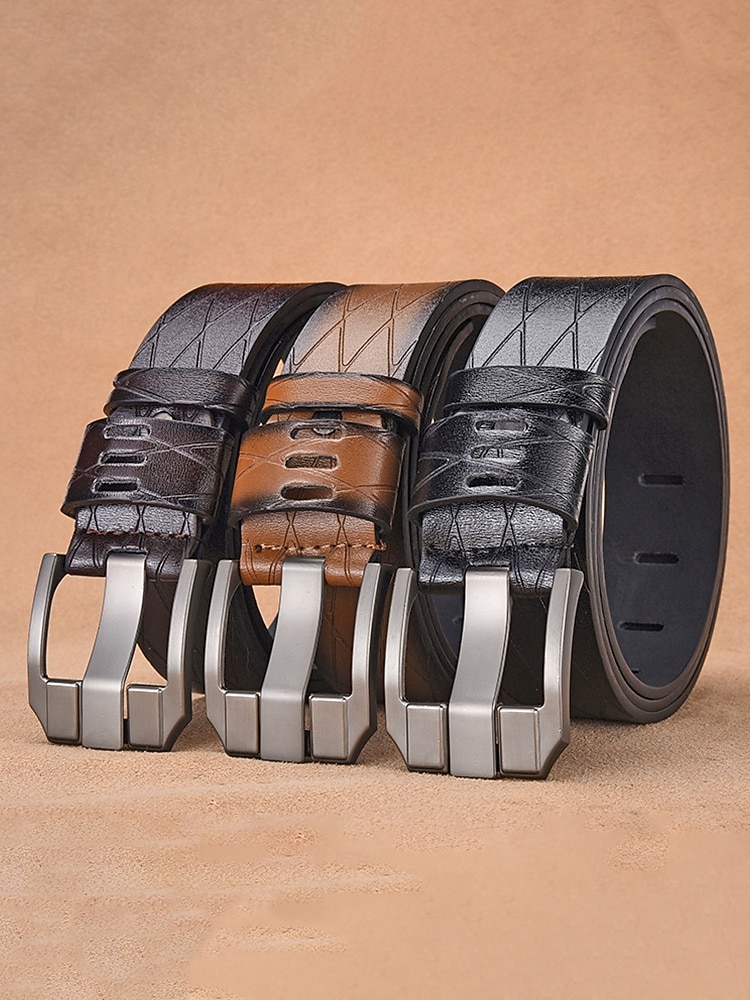 Vintage-Businessgürtel für Herren aus Lederimitat, verstellbare Länge, verschiedene Farben, klassischer Retro-Stil, perfekt für den Arbeitsweg, Urlaub und Freizeit. 2026 - $11.99 –P3