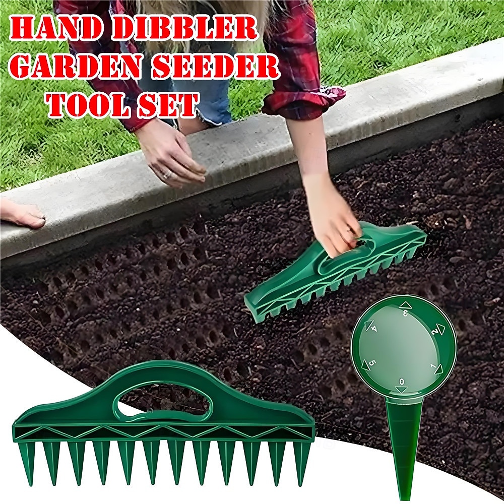 Handzaaimachine met 12 gaten voor snel zaaien, zaadverspreider voor handmatig zaaien, draagbare zaadafstandhouder, grondprikker voor het planten van zaden en het losmaken van de grond. 2026 - $10.49 –P1
