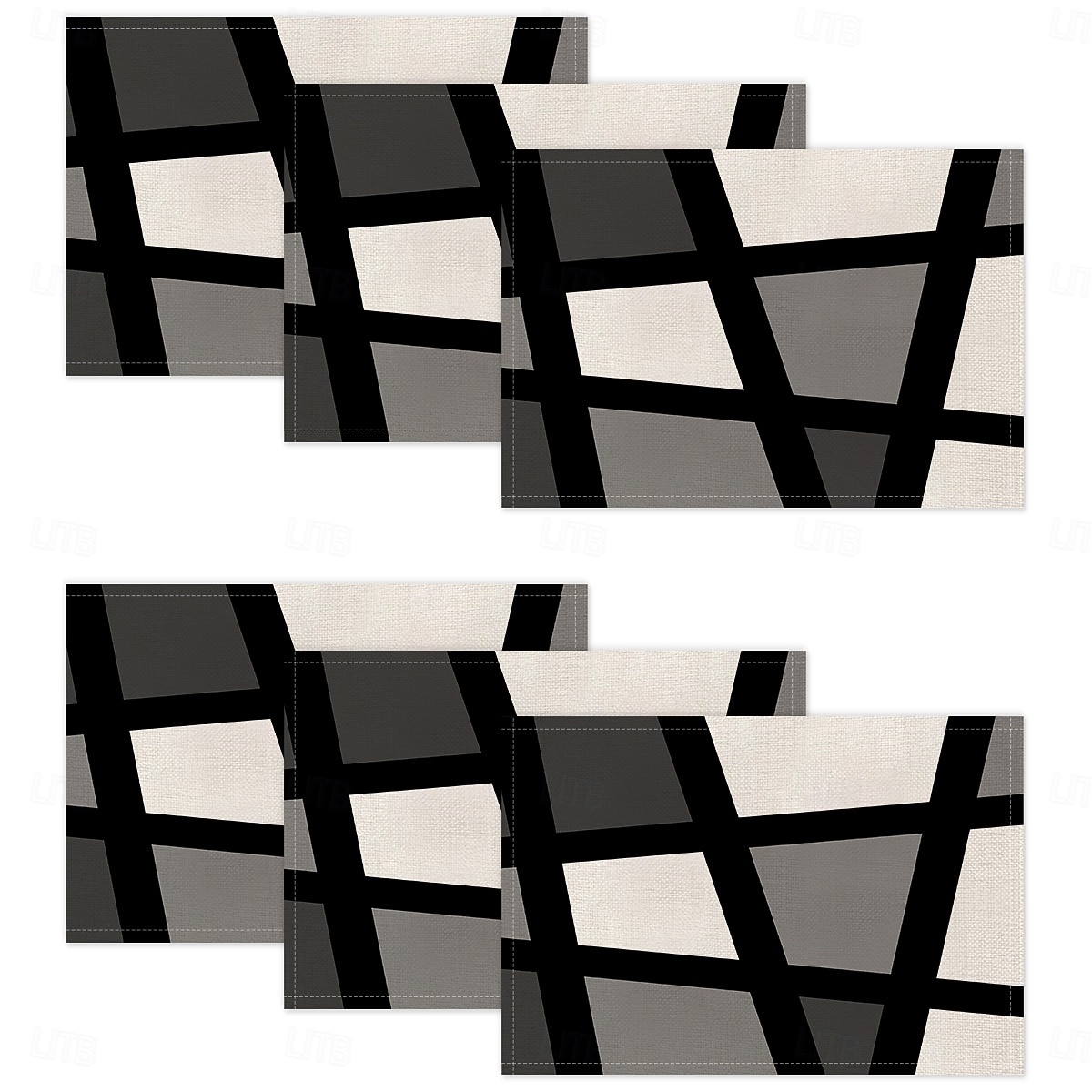 retro svart-hvitt geometrisk bordløper, 100 % polyestervevd rektangulær borddekorasjon, minimalistisk abstrakt mønsterdesign, maskinvaskbar, varmebestandig 2026 - $9.49 –P13