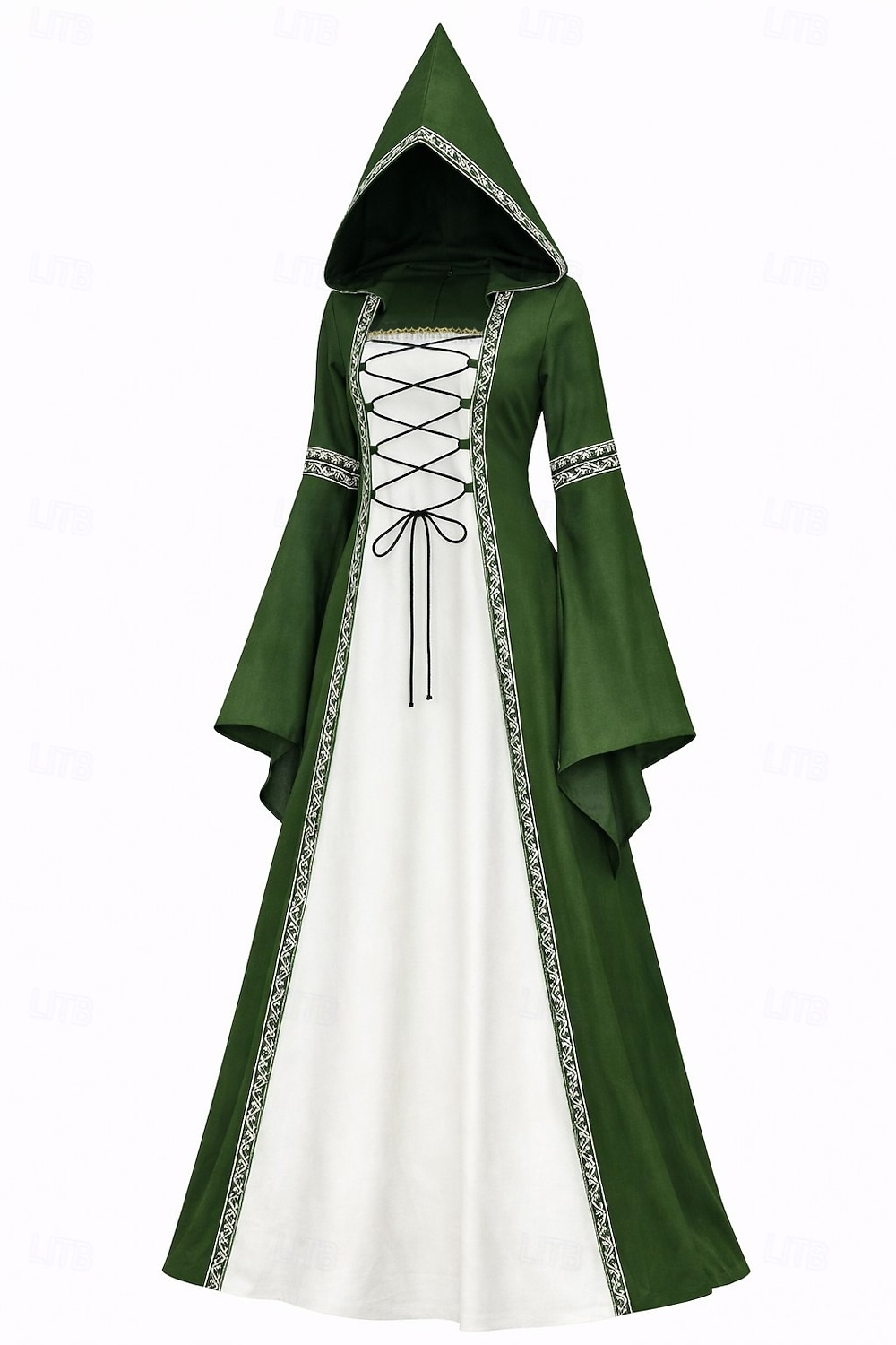 Medieval Renacimiento Vestidos Disfraz de lujo Bruja Vikingo Disfraz Mujer Celta Fantasía Víspera de Todos los Santos Carnaval Rendimiento LARP Feria Ren Adulto Vestido 2026 - $46.99 –P1