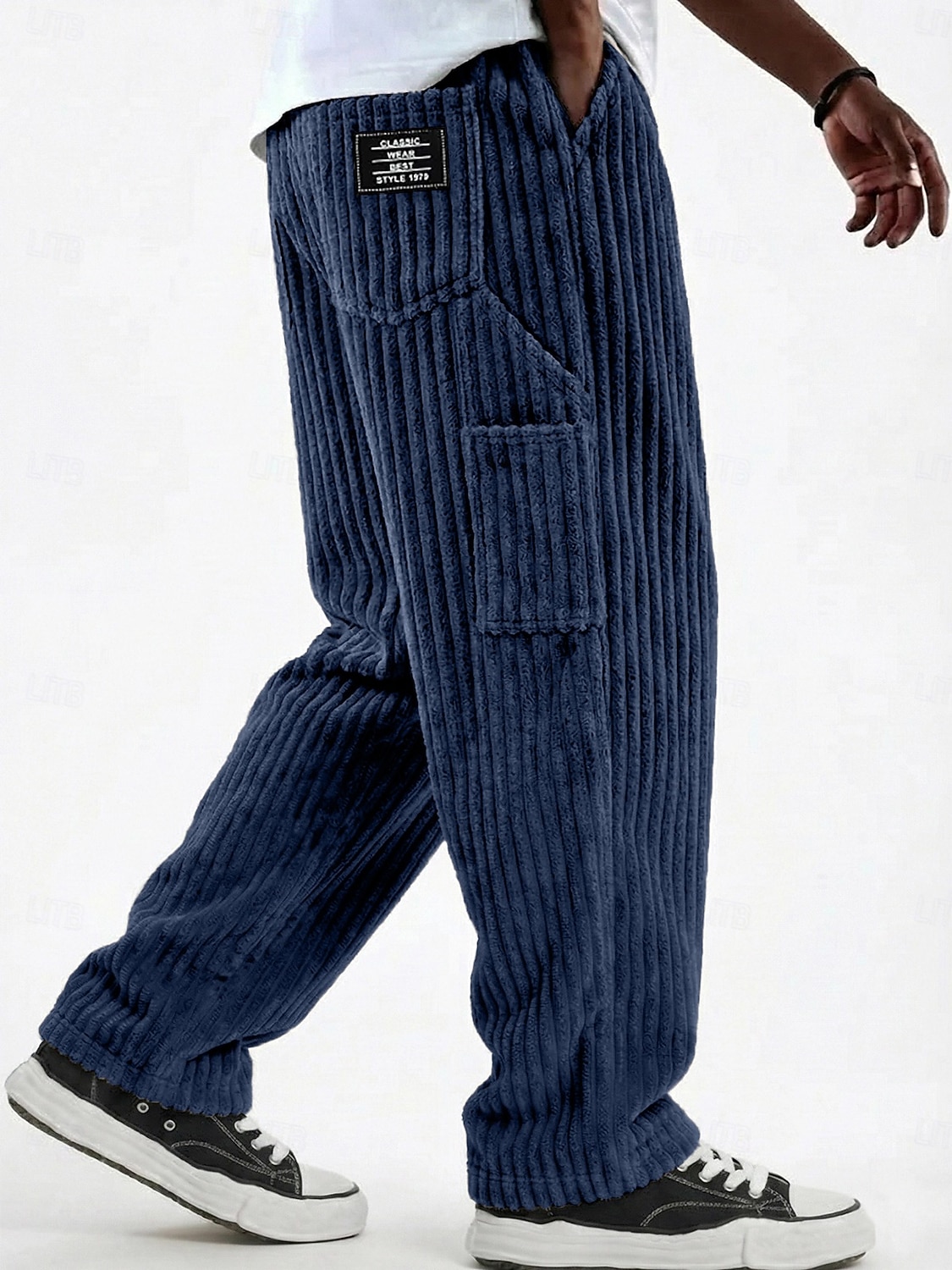 Bărbați Pantaloni Pantaloni Corduroy Pantaloni de iarnă Pantaloni casual Pantaloni largi Cordon Multi Buzunare Culoare solidă Confort Lungime totală Casual Zilnic În aer liber Modă Șic Stradă 2026 - $21.49 –P5