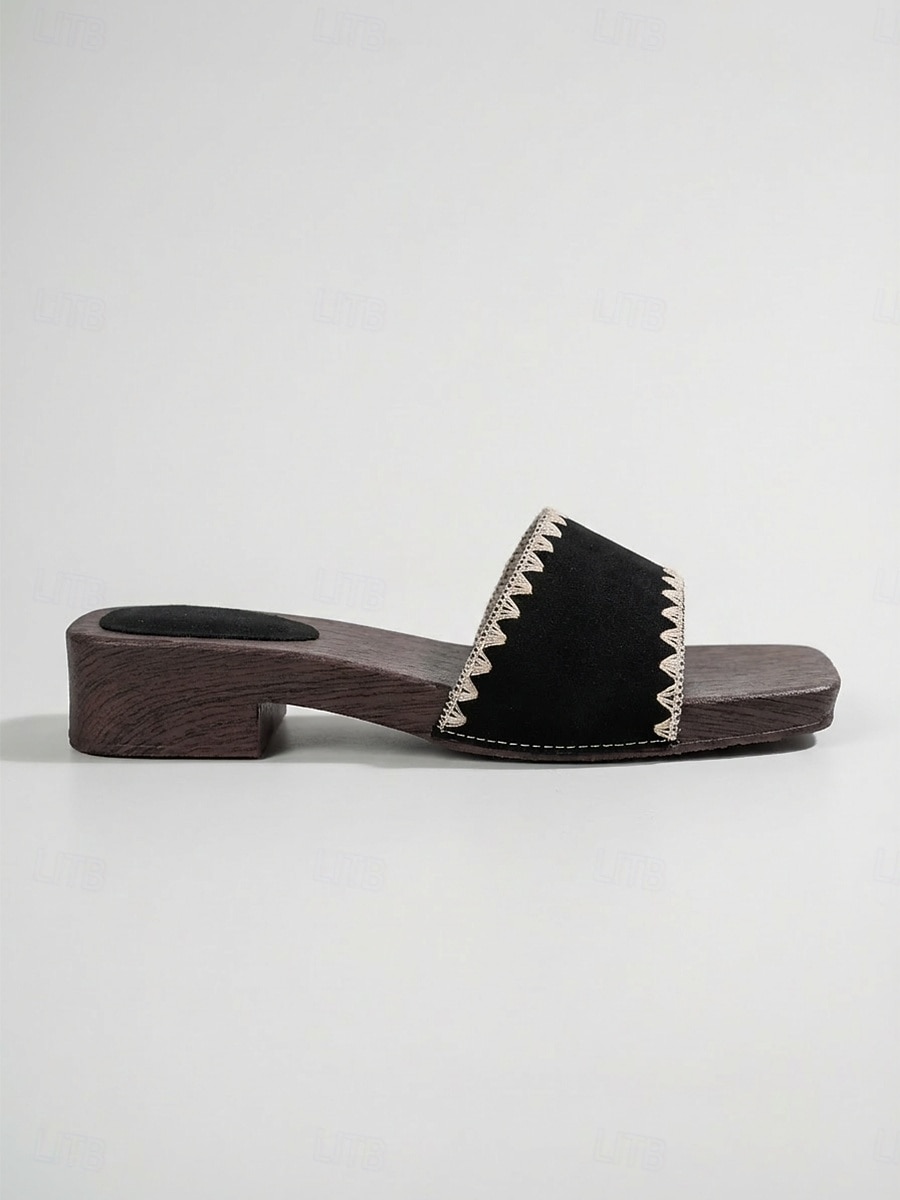 Sandali bassi da donna neri - comodi sandali a punta quadrata per vacanze all'aperto e viaggi estivi &passeggiate informali in riva al mare del 2026 a $26.99 –P2