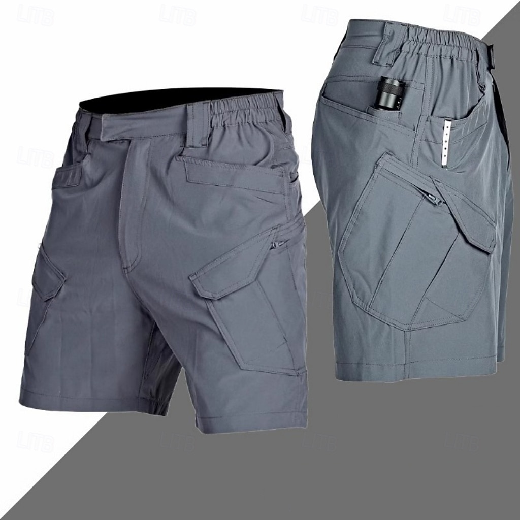 Men's Tactical Cargo Cargo Shorts Shorts Summer Shorts Casual Shorts Elastic Waist Multiple Pockets Plain Waterproof Comfort Knee Length Casual Outdoor Beach Fashion Streetwear Black Khaki 2026 - $26.99 –P1